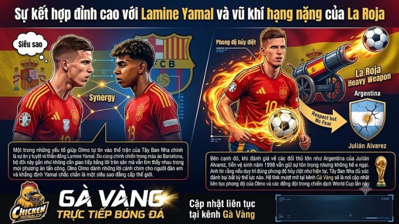 Dani Olmo phối hợp ăn ý cùng thần đồng Lamine Yamal trong màu áo đội tuyển quốc gia