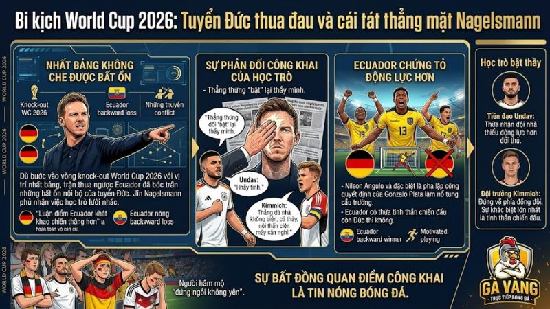 HLV Nagelsmann tranh cãi gay gắt với Kimmich sau trận thua tại World Cup 2026