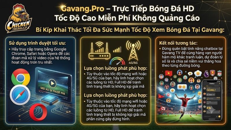 Hướng dẫn cách tối ưu trình duyệt để xem bóng đá trực tuyến không giật lag trên Gavang Hướng dẫn cách tối ưu trình duyệt để xem bóng đá trực tuyến không giật lag trên Gavang