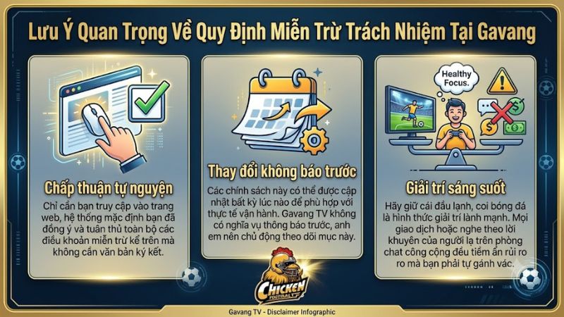 Những lưu ý mấu chốt về chính sách miễn trừ trách nhiệm của Gà Vàng khi xem bóng đá